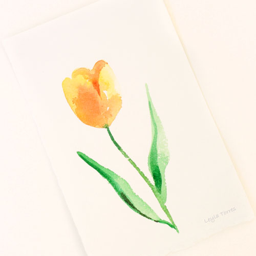 watercolor tulip