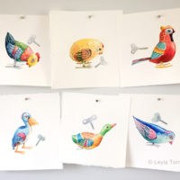 Thumbnail image for Painting Wind-up Birds in Watercolor