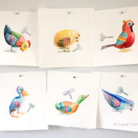 Thumbnail image for Painting Wind-up Birds in Watercolor