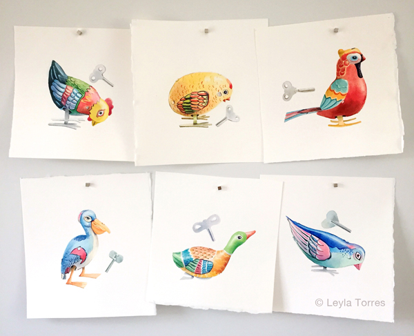 Painting Wind-up Birds in Watercolor post image